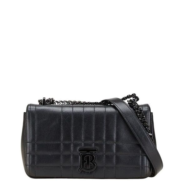 Burberry Lola Clutch TB Logo Leather Shoulder Bag - Picture 1 of 10